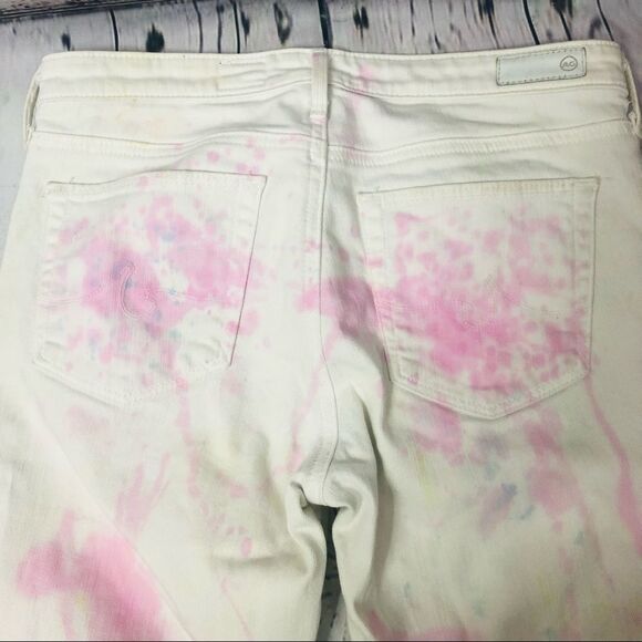 AG Adriano Goldschmied Painted White The Prima Mid Rise Cigarette Denim Jeans 28 - Picture 9 of 12